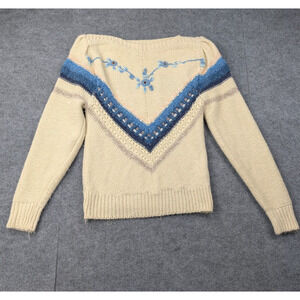 Vintage Country Crafts Sweater Womens Medium Western Floral Cottage Embroidered